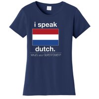 T Shirt I Speak Dutch Bilingual People Funny Gift Teacher Professor Women's T-Shirt