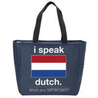 T Shirt I Speak Dutch Bilingual People Funny Gift Teacher Professor Zip Tote Bag