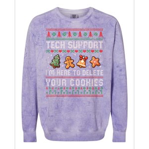 Tech Support IM Here To Delete Your Cookies Christmas Xmas Colorblast Crewneck Sweatshirt