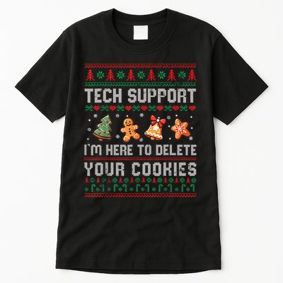 Tech Support IM Here To Delete Your Cookies Christmas Xmas Tall T-Shirt