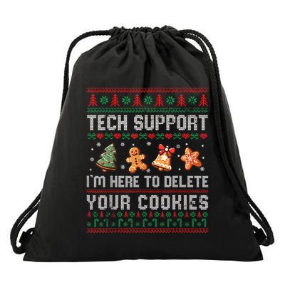 Tech Support IM Here To Delete Your Cookies Christmas Xmas Drawstring Bag
