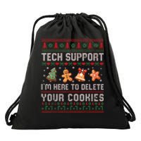 Tech Support IM Here To Delete Your Cookies Christmas Xmas Drawstring Bag