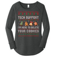 Tech Support IM Here To Delete Your Cookies Christmas Xmas Women's Perfect Tri Tunic Long Sleeve Shirt