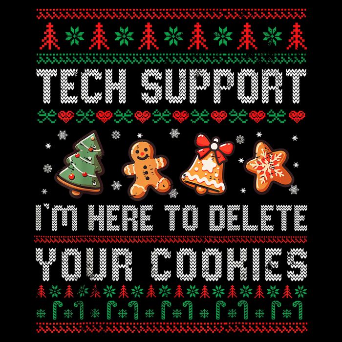 Tech Support IM Here To Delete Your Cookies Christmas Xmas Metallic Star Ornament