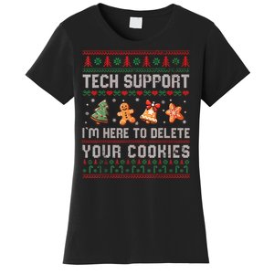 Tech Support IM Here To Delete Your Cookies Christmas Xmas Women's T-Shirt