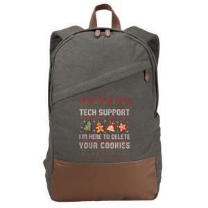 Tech Support IM Here To Delete Your Cookies Christmas Xmas Cotton Canvas Backpack