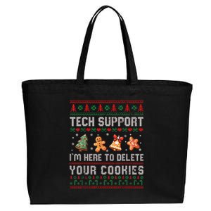 Tech Support IM Here To Delete Your Cookies Christmas Xmas Cotton Canvas Jumbo Tote