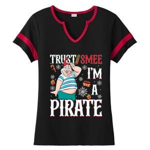 Trust Smee IM A Pirate Mr Smee Santa Christmas Xmas Ladies Halftime Notch Neck Tee