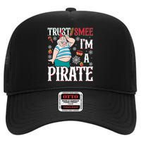 Trust Smee IM A Pirate Mr Smee Santa Christmas Xmas High Crown Mesh Back Trucker Hat