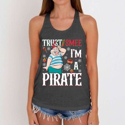 Trust Smee IM A Pirate Mr Smee Santa Christmas Xmas Women's Knotted Racerback Tank