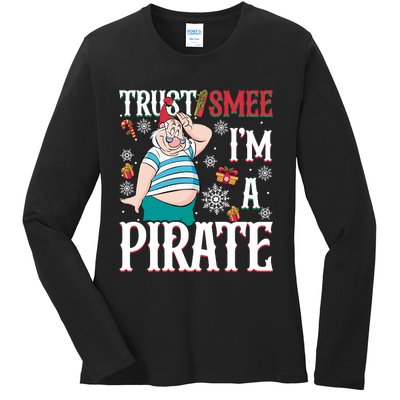 Trust Smee IM A Pirate Mr Smee Santa Christmas Xmas Ladies Long Sleeve Shirt