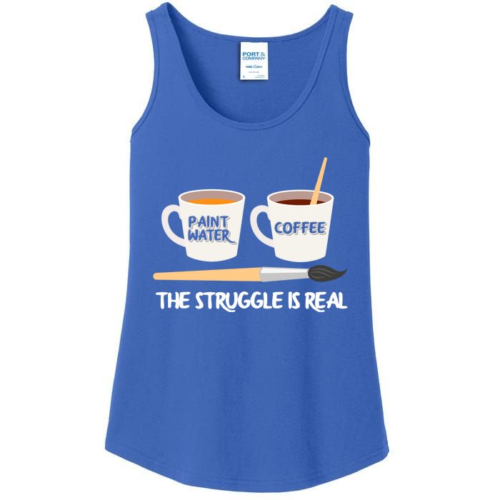 The Struggle Is Real Brush Coffee Funny Art Artist Painter Cool Gift Ladies Essential Tank