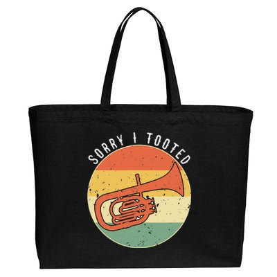 Tuba Sorry I Tooted Marching Band Tuba Cotton Canvas Jumbo Tote