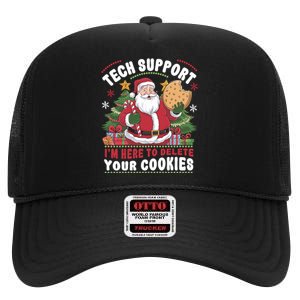 Tech Support IM Here To Delete Your Cookies High Crown Mesh Back Trucker Hat