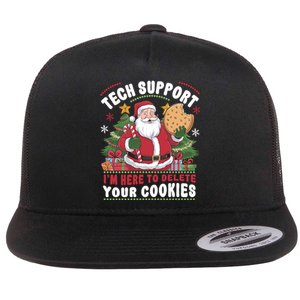 Tech Support IM Here To Delete Your Cookies Flat Bill Trucker Hat