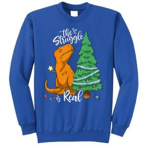 The Struggle Is Real Dinosaur Trex Christmas Tree Xmas Funny  Sweatshirt