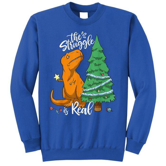 The Struggle Is Real Dinosaur Trex Christmas Tree Xmas Funny  Sweatshirt