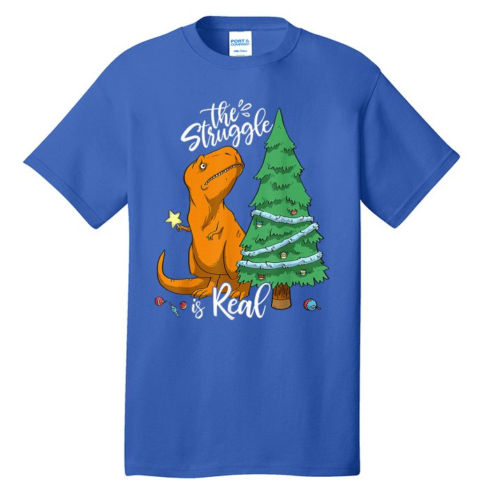 The Struggle Is Real Dinosaur Trex Christmas Tree Xmas Funny  Tall T-Shirt