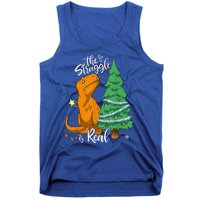 The Struggle Is Real Dinosaur Trex Christmas Tree Xmas Funny  Tank Top