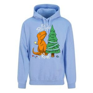 The Struggle Is Real Dinosaur Trex Christmas Tree Xmas Funny  Unisex Surf Hoodie