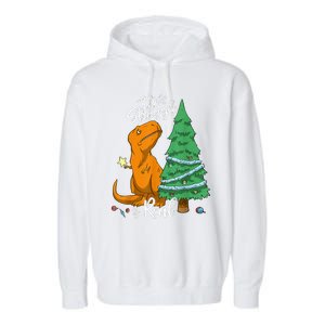 The Struggle Is Real Dinosaur Trex Christmas Tree Xmas Funny  Garment-Dyed Fleece Hoodie