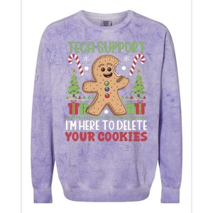 Tech Support I'M Here To Delete Your Cookies Colorblast Crewneck Sweatshirt