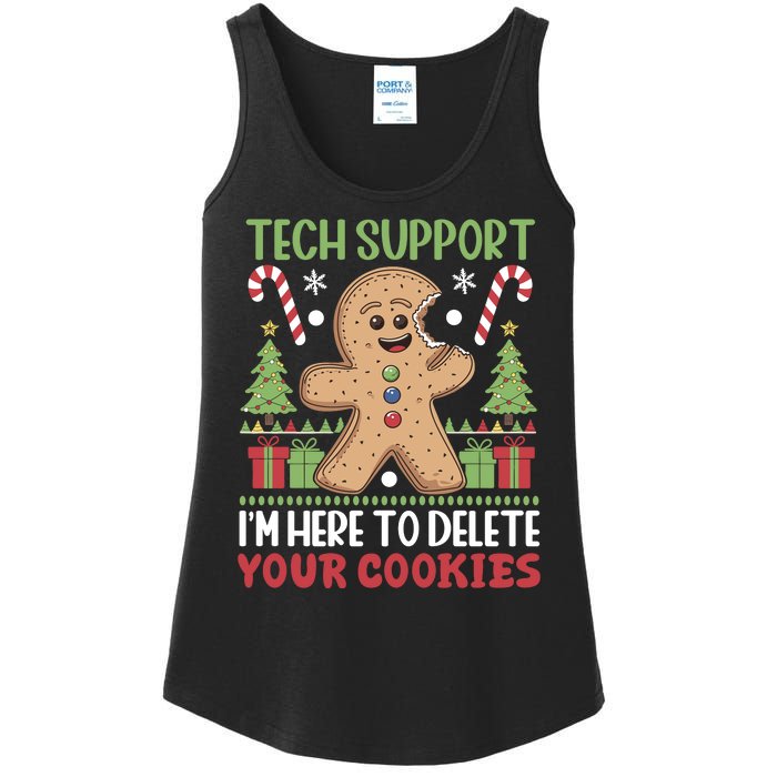 Tech Support I'M Here To Delete Your Cookies Ladies Essential Tank