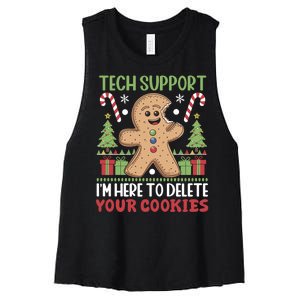 Tech Support I'M Here To Delete Your Cookies Women's Racerback Cropped Tank