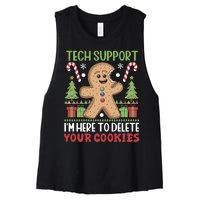 Tech Support I'M Here To Delete Your Cookies Women's Racerback Cropped Tank