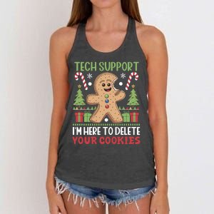 Tech Support I'M Here To Delete Your Cookies Women's Knotted Racerback Tank