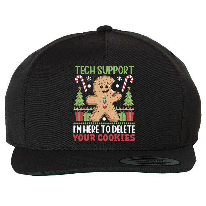 Tech Support I'M Here To Delete Your Cookies Wool Snapback Cap