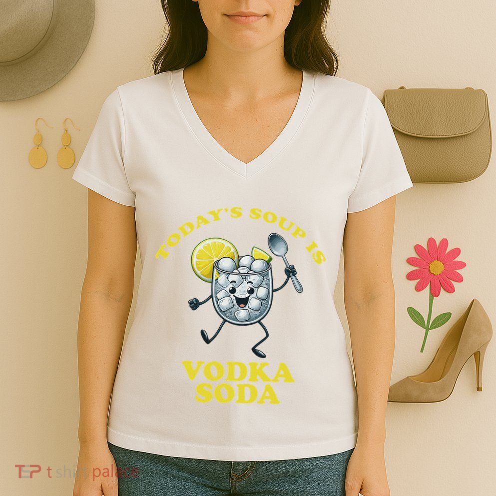 TodayS Soup Is Vodka Soda Women's V-Neck T-Shirt