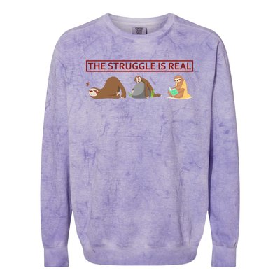 The Struggle Is Real Colorblast Crewneck Sweatshirt