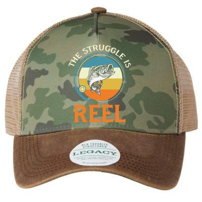 The Struggle Is Reel Bass Fishing Legacy Tie Dye Trucker Hat