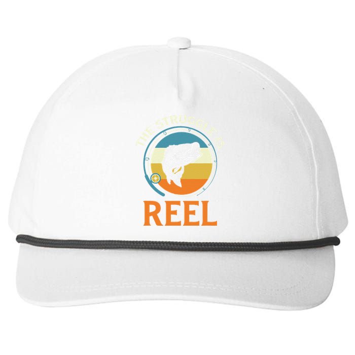 The Struggle Is Reel Bass Fishing Snapback Five-Panel Rope Hat