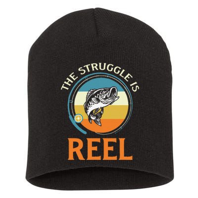 The Struggle Is Reel Bass Fishing Short Acrylic Beanie