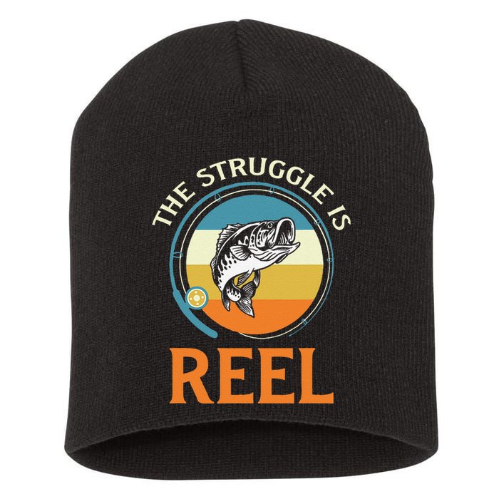 The Struggle Is Reel Bass Fishing Short Acrylic Beanie