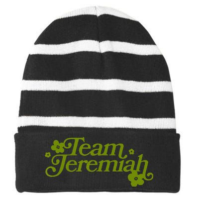 The Summer I Turned Pretty Team Jeremiah Floral Striped Beanie with Solid Band