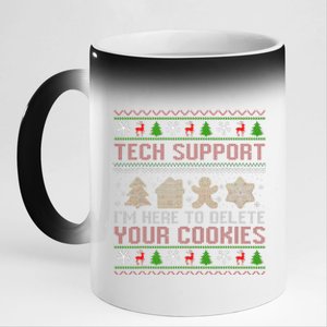 Tech Support IM Here To Delete Your Cookies Christmas Xmas 11oz Black Color Changing Mug