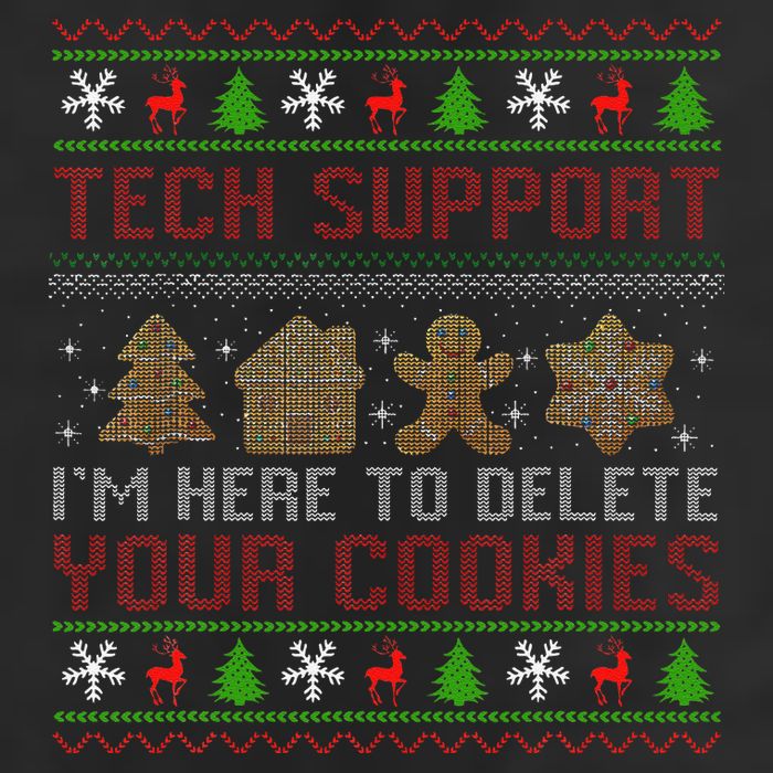 Tech Support IM Here To Delete Your Cookies Christmas Xmas Knit Cap Winter Beanie