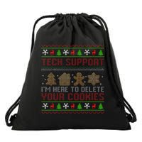 Tech Support IM Here To Delete Your Cookies Christmas Xmas Drawstring Bag