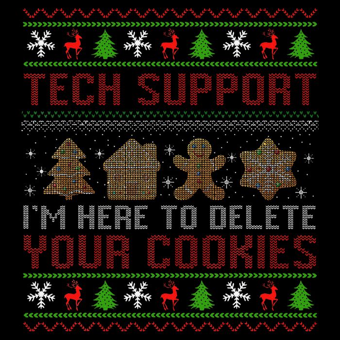 Tech Support IM Here To Delete Your Cookies Christmas Xmas Drawstring Bag
