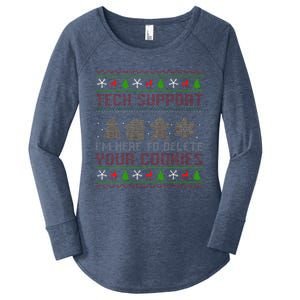 Tech Support IM Here To Delete Your Cookies Christmas Xmas Women's Perfect Tri Tunic Long Sleeve Shirt