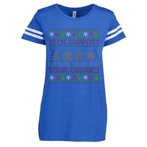 Tech Support IM Here To Delete Your Cookies Christmas Xmas Enza Ladies Jersey Football T-Shirt