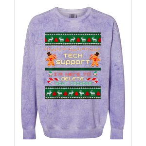 Tech Support IM Here To Delete Your Cookies Christmas Xmas Colorblast Crewneck Sweatshirt