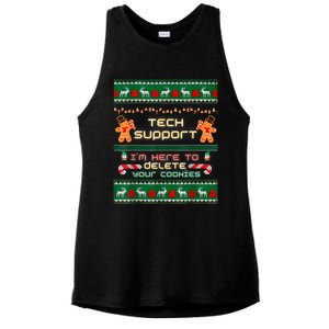 Tech Support IM Here To Delete Your Cookies Christmas Xmas Ladies PosiCharge Tri-Blend Wicking Tank