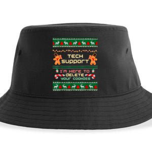 Tech Support IM Here To Delete Your Cookies Christmas Xmas Sustainable Bucket Hat