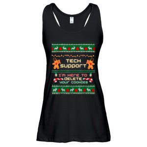 Tech Support IM Here To Delete Your Cookies Christmas Xmas Ladies Essential Flowy Tank