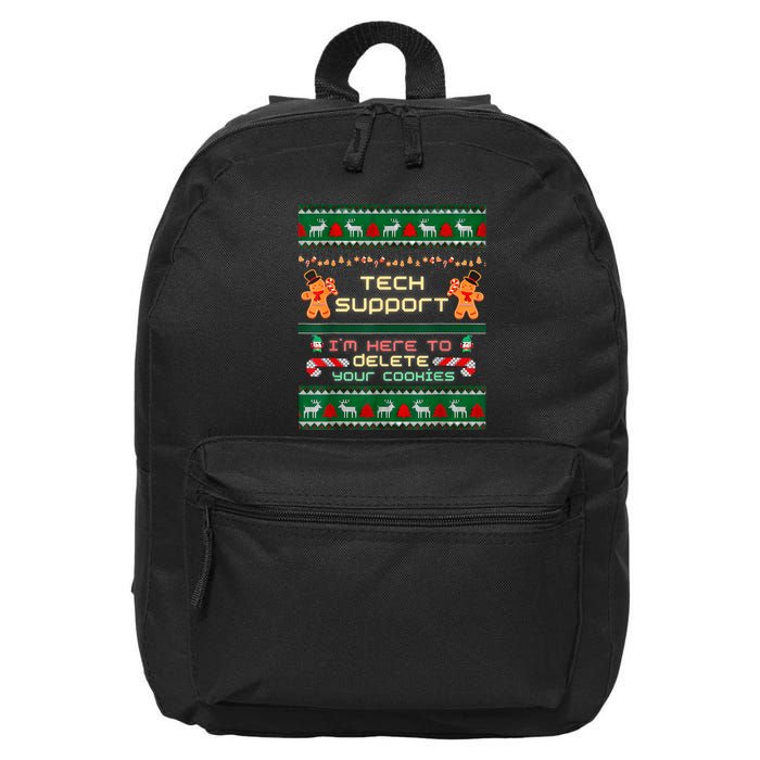 Tech Support IM Here To Delete Your Cookies Christmas Xmas 16 in Basic Backpack