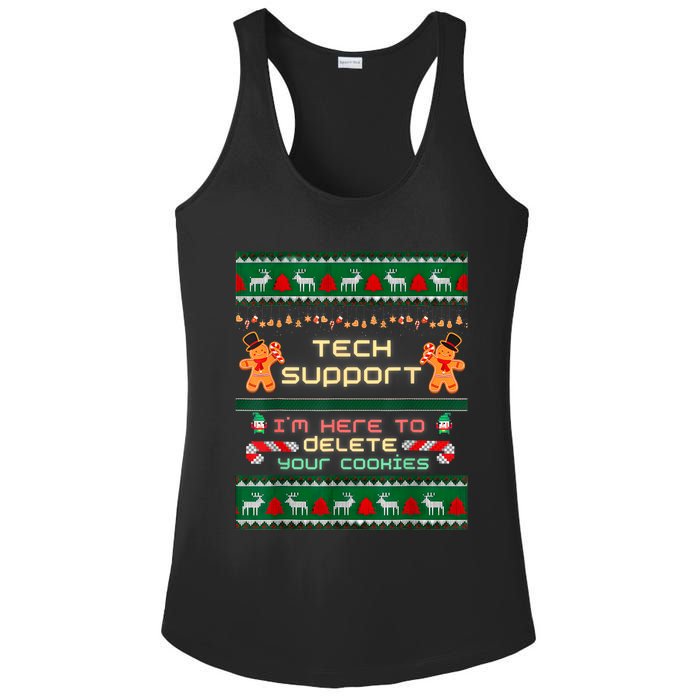 Tech Support IM Here To Delete Your Cookies Christmas Xmas Ladies PosiCharge Competitor Racerback Tank